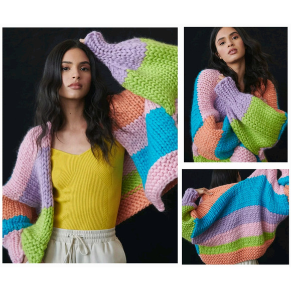 HOPE MACAULAY daphne chunky knit anthropologie cardigan goop sweater $650 S/M - Picture 2 of 16